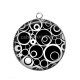 Pendentif Cabochon Argent - rond spirale