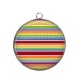Pendentif Cabochon Argent - rayure