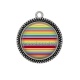 Pendentif Cabochon Argent - rayure