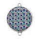 Connecteur Cabochon Argent - pois