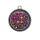 Pendentif Cabochon Argent - fleur