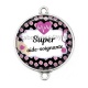 Connecteur Cabochon Argent - super aide soignante