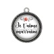 Pendentif Cabochon Argent - je t'aime marraine