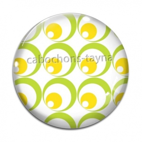 Cabochon Verre - rond fond année 80