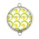 Connecteur Cabochon Argent - rond fond année 80