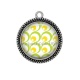 Pendentif Cabochon Argent - rond fond année 80