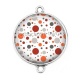 Connecteur Cabochon Argent - pois rond