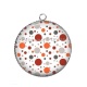 Pendentif Cabochon Argent - pois rond