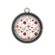 Pendentif Cabochon Argent - pois rond
