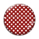 Cabochon Verre - pois blanc sur fond rouge