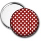 Miroir de poche - pois blanc sur fond rouge