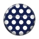 Cabochon Résine - pois blanc sur fond bleu marine