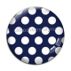 Cabochon Verre - pois blanc sur fond bleu marine