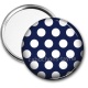 Miroir de poche - pois blanc sur fond bleu marine