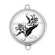 Connecteur Cabochon Argent - plume