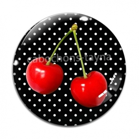 Cabochon Verre - cerise