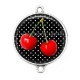 Connecteur Cabochon Argent - cerise