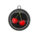 Pendentif Cabochon Argent - cerise