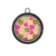 Pendentif Cabochon Argent - feuille