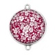 Connecteur Cabochon Argent - fleur