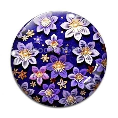 Cabochon Verre - fleur