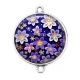 Connecteur Cabochon Argent - fleur