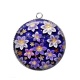 Pendentif Cabochon Argent - fleur