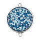 Connecteur Cabochon Argent - fleur