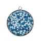 Pendentif Cabochon Argent - fleur