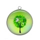 Pendentif Cabochon Argent - Arbre