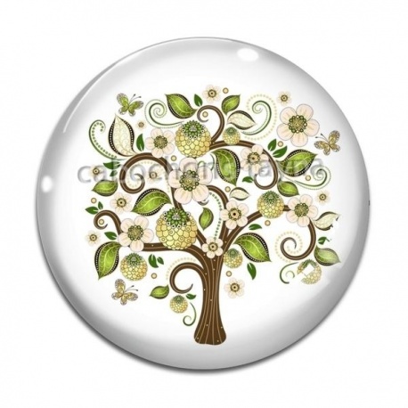 Cabochon Verre - arbre de vie