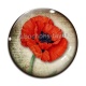 Cabochon Verre - coquelicot