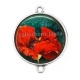 Connecteur Cabochon Argent - coquelicot
