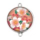 Connecteur Cabochon Argent - fleur cerisier