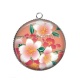 Pendentif Cabochon Argent - fleur cerisier