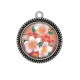 Pendentif Cabochon Argent - fleur cerisier