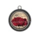 Pendentif Cabochon Argent - coquelicot