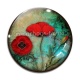 Cabochon Verre - coquelicot