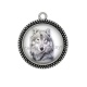 Pendentif Cabochon Argent - loup