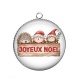 Pendentif Cabochon Argent - joyeux noël