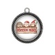 Pendentif Cabochon Argent - joyeux noël