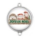 Connecteur Cabochon Argent - joyeux noël
