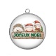 Pendentif Cabochon Argent - joyeux noël
