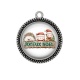 Pendentif Cabochon Argent - joyeux noël