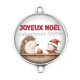 Connecteur Cabochon Argent - joyeux noël