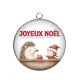 Pendentif Cabochon Argent - joyeux noël