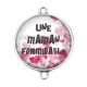 Connecteur Cabochon Argent - une maman formidable
