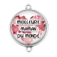 Connecteur Cabochon Argent - meilleure maman