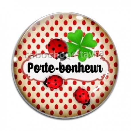 Cabochon Verre - porte bonheur
