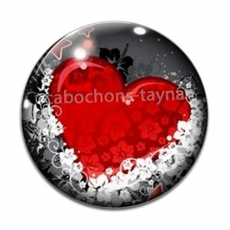 Cabochon Verre - coeur